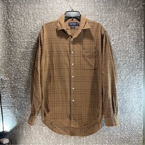 Vtg Polo Golf Ralph Lauren Check Plaid Marlowe Flannel Button-Down Shirt M